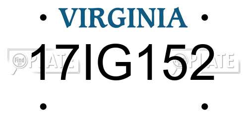 17IG152 Virginia License Plate