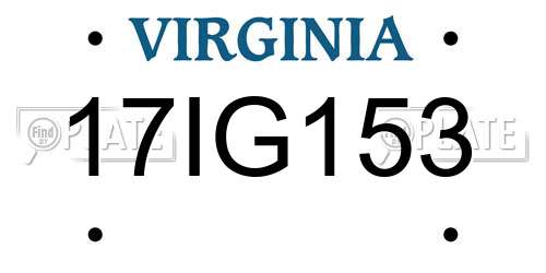 17IG153 Virginia License Plate