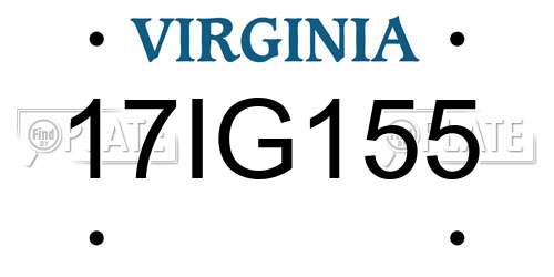 17IG155 Virginia License Plate