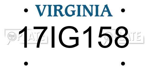 17IG158 Virginia License Plate