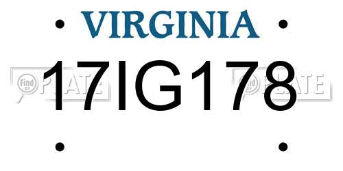 17IG178 Virginia License Plate