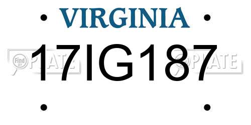 17IG187 Virginia License Plate