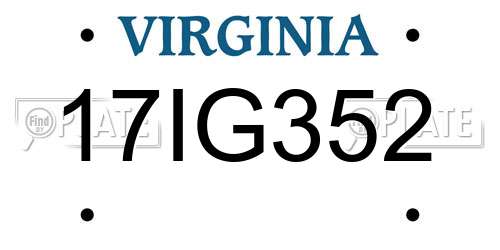17IG352 Virginia License Plate