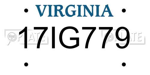 17IG779 Virginia License Plate