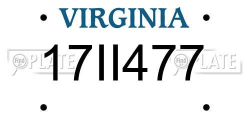 17II477 Virginia License Plate