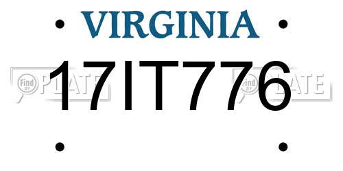 17IT776 Virginia License Plate