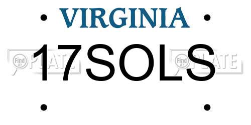 17SOLS Virginia License Plate