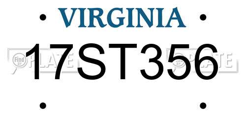 17ST356 Virginia License Plate