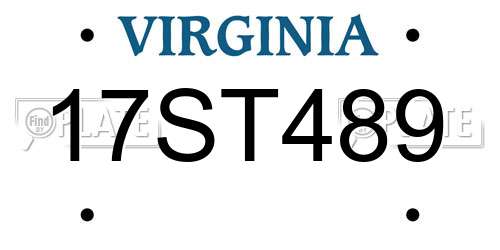 17ST489 Virginia License Plate