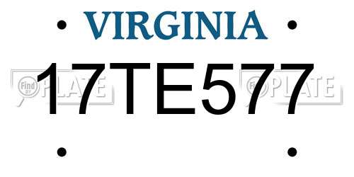 17TE577 Virginia License Plate