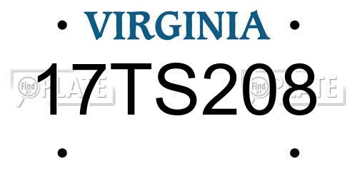 17TS208 Virginia License Plate