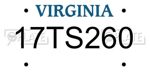 17TS260 Virginia License Plate