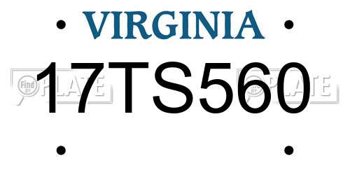 17TS560 Virginia License Plate
