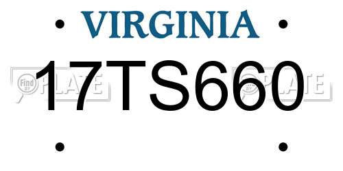 17TS660 Virginia License Plate