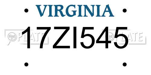 17ZI545 Virginia License Plate