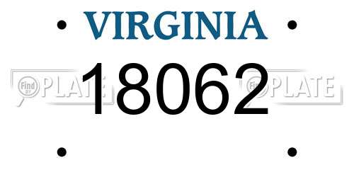 18062 Virginia License Plate