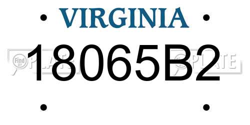 18065B2 Virginia License Plate