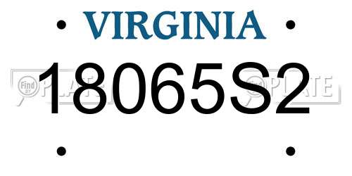 18065S2 Virginia License Plate