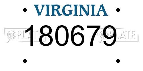 180679 Virginia License Plate