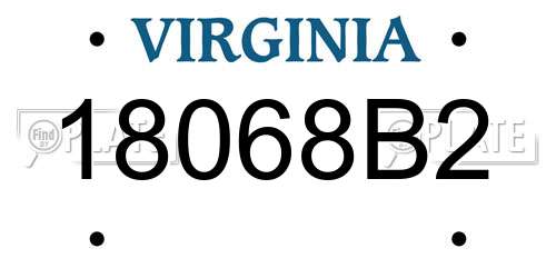 18068B2 Virginia License Plate