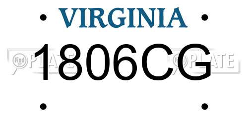 1806CG Virginia License Plate