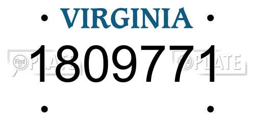 1809771 Virginia License Plate