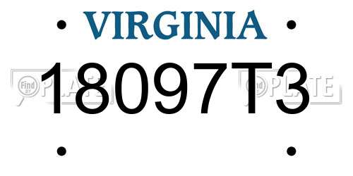 18097T3 Virginia License Plate