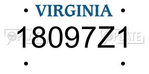 18097Z1 Virginia License Plate