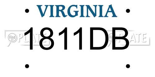 1811DB Virginia License Plate