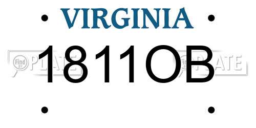 1811OB Virginia License Plate