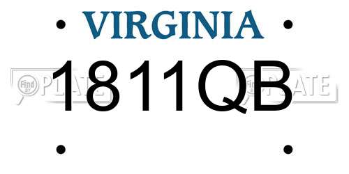 1811QB Virginia License Plate