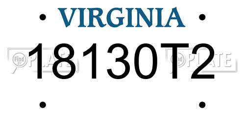 18130T2 Virginia License Plate