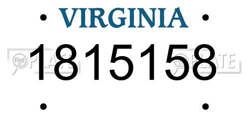 1815158 Virginia License Plate
