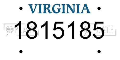 1815185 Virginia License Plate