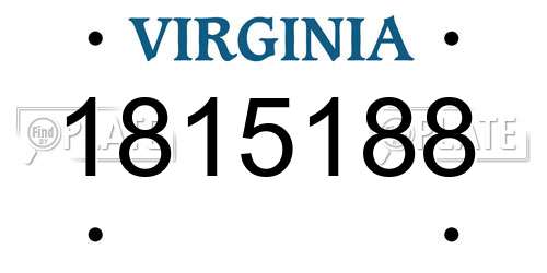 1815188 Virginia License Plate