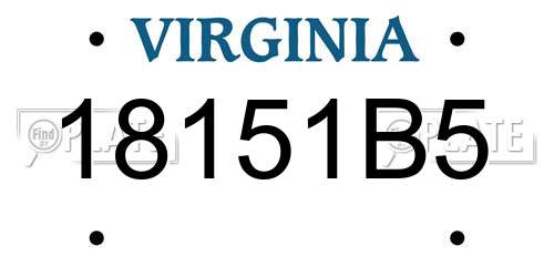 18151B5 Virginia License Plate