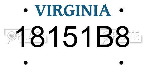 18151B8 Virginia License Plate
