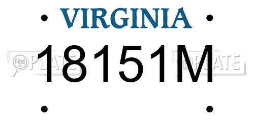18151M Virginia License Plate