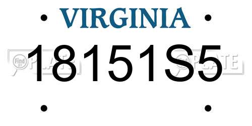 18151S5 Virginia License Plate