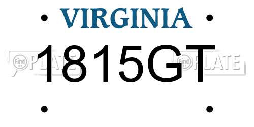 1815GT Virginia License Plate