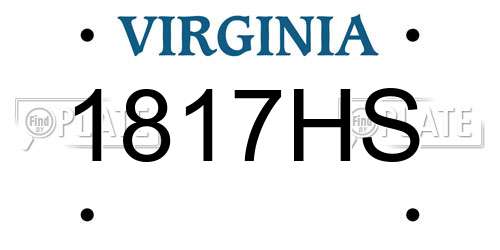 1817HS Virginia License Plate