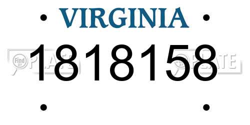 1818158 Virginia License Plate