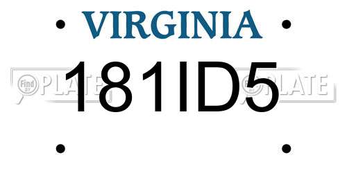 181ID5 Virginia License Plate