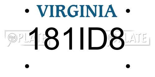 181ID8 Virginia License Plate