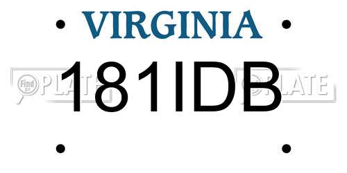 181IDB Virginia License Plate