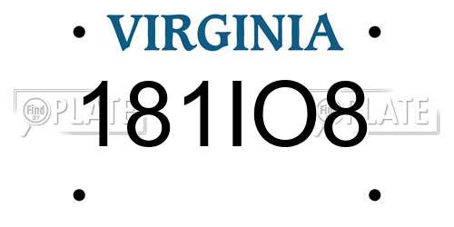 181IO8 Virginia License Plate