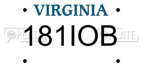 181IOB Virginia License Plate