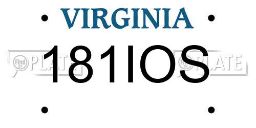 181IOS Virginia License Plate