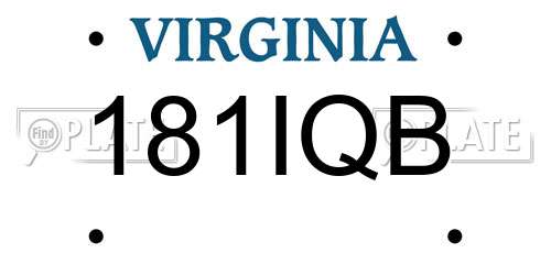 181IQB Virginia License Plate