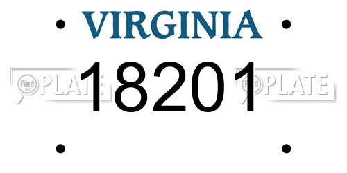 18201 Virginia License Plate